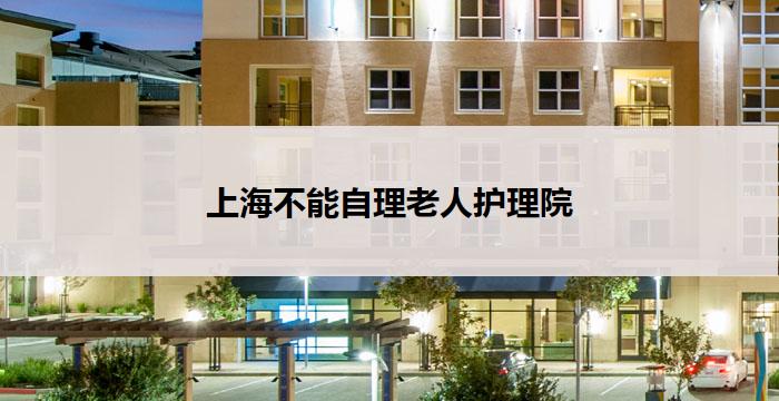 上海不能自理老人护理院