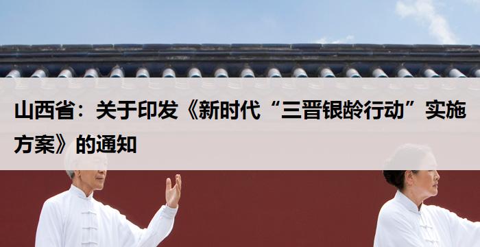 山西省：关于印发《新时代“三晋银龄行动”实施方案》的通知