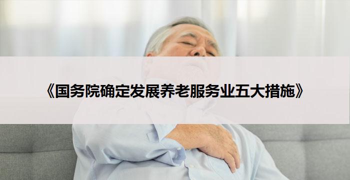 《国务院确定发展养老服务业五大措施》