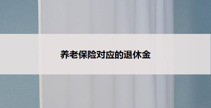 养老保险对应的退休金(退休金养老保险：为您的未来生活提供保障)