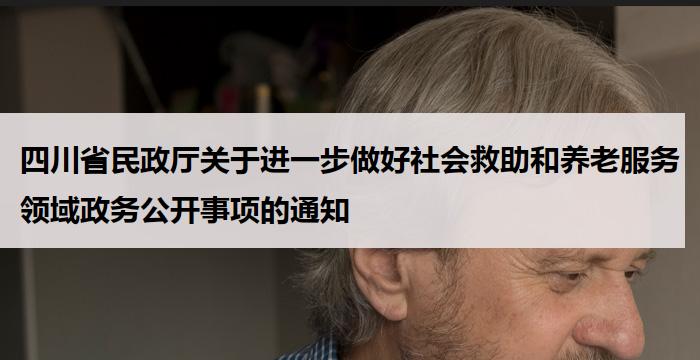 四川省民政厅关于进一步做好社会救助和养老服务领域政务公开事项的通知