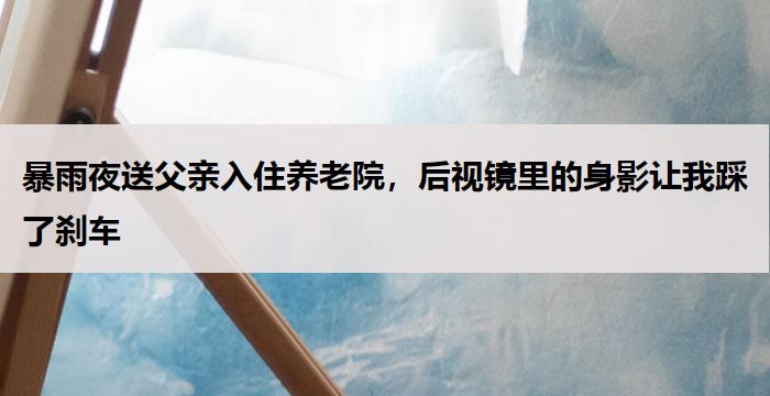 暴雨夜送父亲入住养老院，后视镜里的身影让我踩了刹车