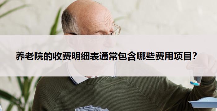 养老院的收费明细表通常包含哪些费用项目?