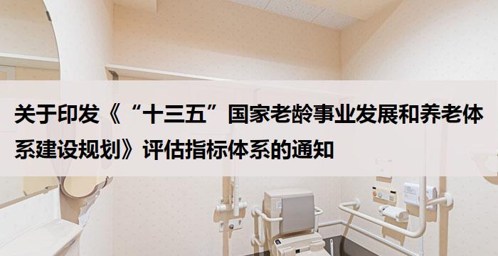 关于印发《“十三五”国家老龄事业发展和养老体系建设规划》评估指标体系的通知