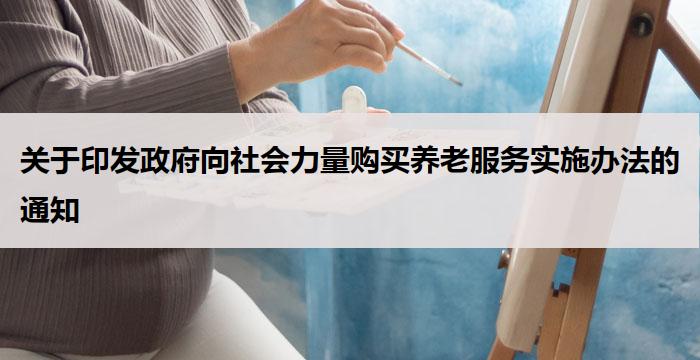 关于印发政府向社会力量购买养老服务实施办法的通知
