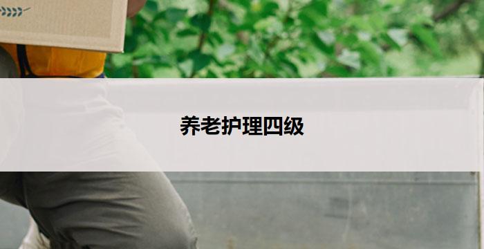 养老护理四级(养老护理四级：关注老年人健康)