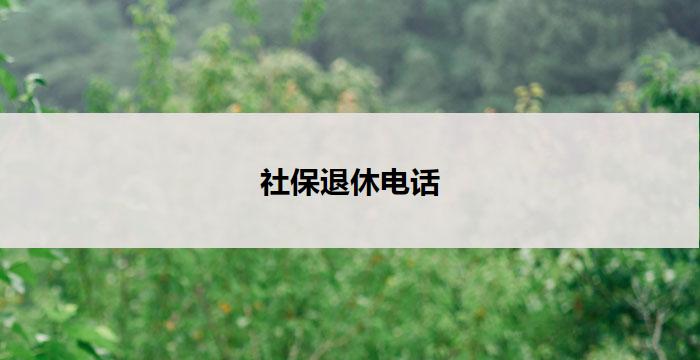 社保退休电话(社保退休电话：了解福利、解答疑问、助您安享晚年)