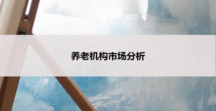 养老机构市场分析(养老机构市场分析:洞察行业趋势与商机)