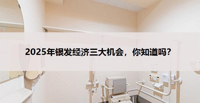 2025年银发经济三大机会，你知道吗？