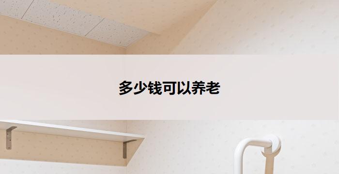 多少钱可以养老(多少钱才能实现养老梦)