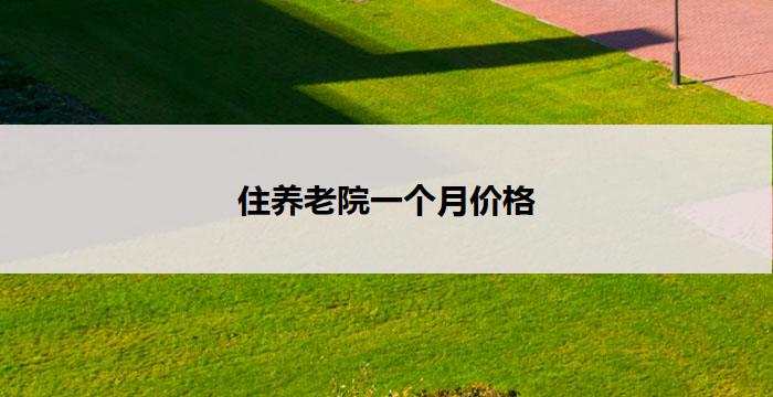 住养老院一个月价格