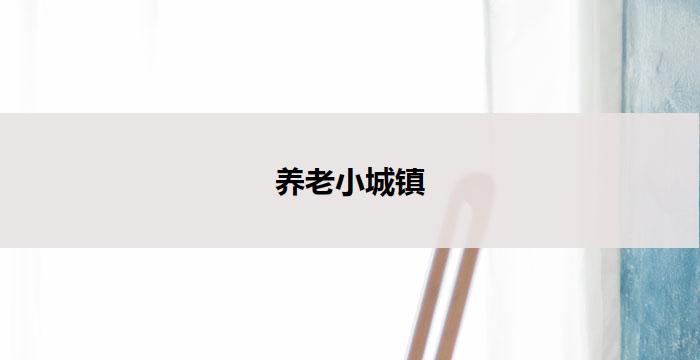 养老小城镇(养老小城镇：幸福晚年之地)