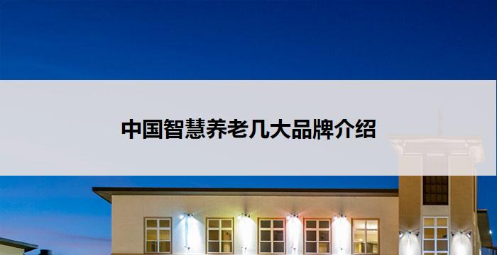 中国智慧养老几大品牌介绍