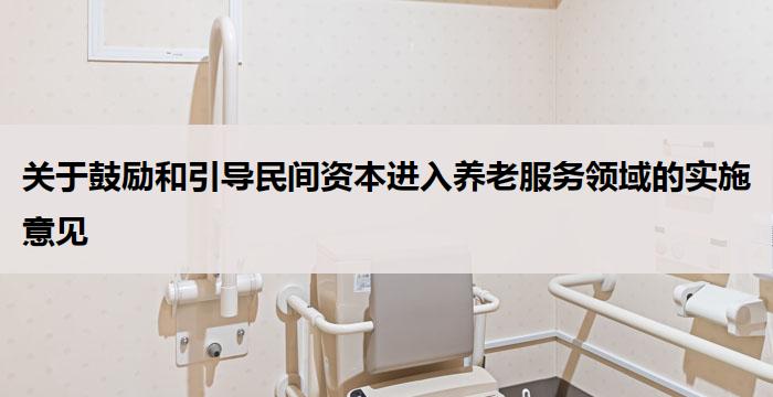关于鼓励和引导民间资本进入养老服务领域的实施意见