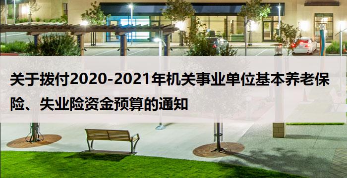 	关于拨付2020-2021年机关事业单位基本养老保险、失业险资金预算的通知