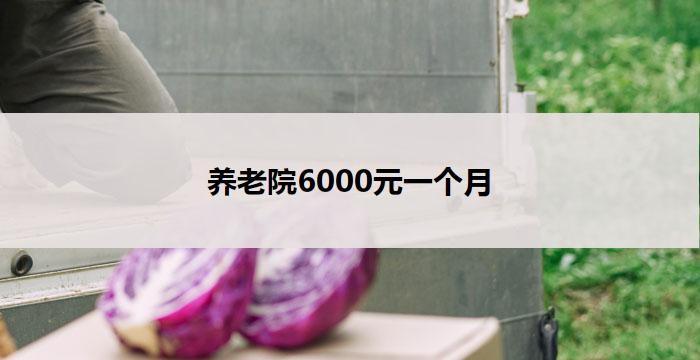 养老院6000元一个月