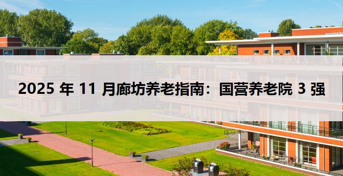 2025 年 11 月廊坊养老指南：国营养老院 3 强