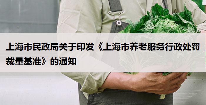 上海市民政局关于印发《上海市养老服务行政处罚裁量基准》的通知