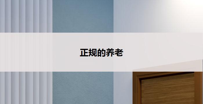 正规的养老(正规养老，关爱老年人)