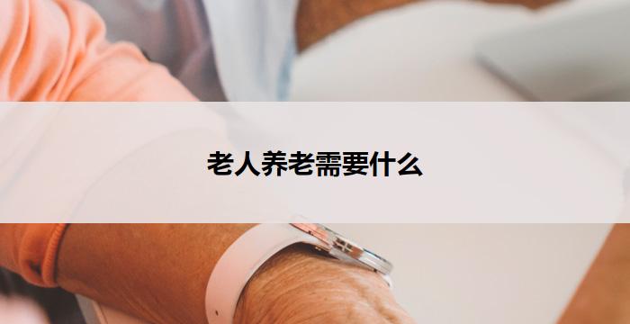 老人养老需要什么(老人养老需求全揭秘)
