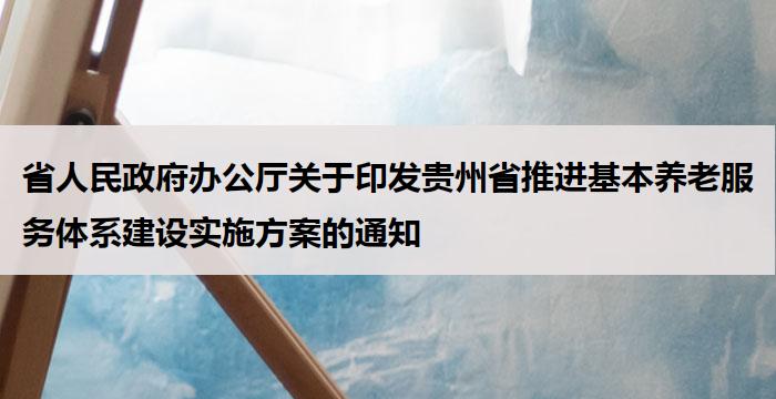 省人民政府办公厅关于印发贵州省推进基本养老服务体系建设实施方案的通知