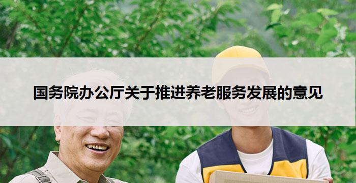 国务院办公厅关于推进养老服务发展的意见