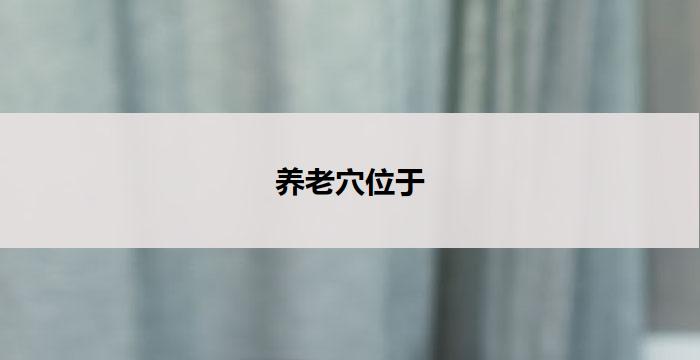 养老穴位于(养老穴位:延年益寿的秘密)