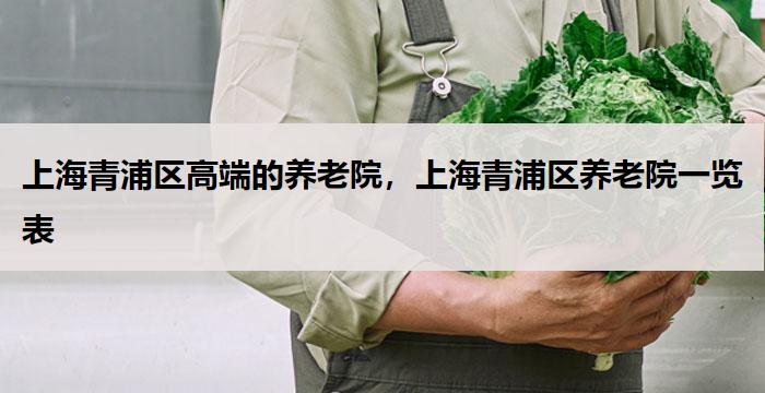 上海青浦区高端的养老院，上海青浦区养老院一览表