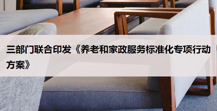 三部门联合印发《养老和家政服务标准化专项行动方案》
