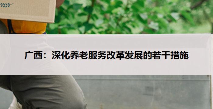 广西:深化养老服务改革发展的若干措施