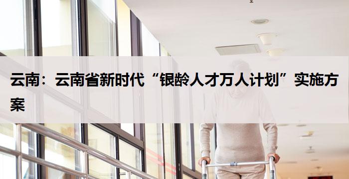 云南：云南省新时代“银龄人才万人计划”实施方案