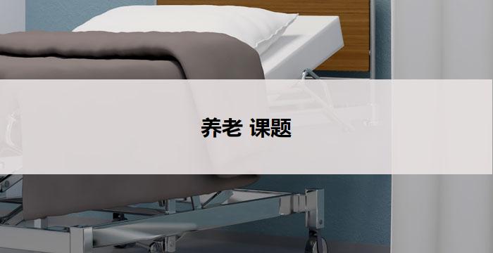 养老 课题(养老保障与老年人福利探讨)
