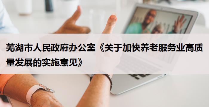 芜湖市人民政府办公室《关于加快养老服务业高质量发展的实施意见》