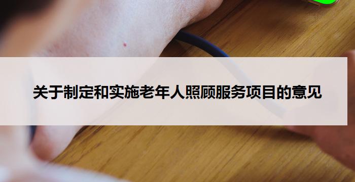 关于制定和实施老年人照顾服务项目的意见