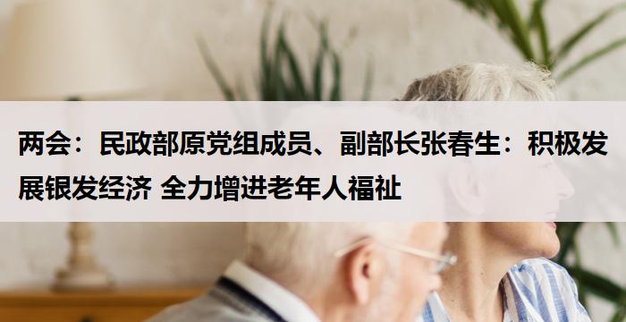 两会:民政部原党组成员、副部长张春生:积极发展银发经济 全力增进老年人福祉
