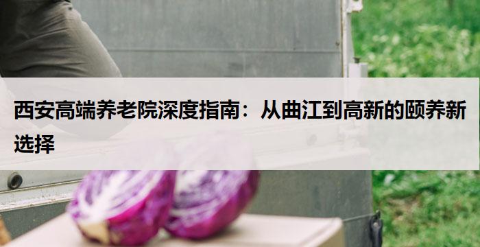 西安高端养老院深度指南：从曲江到高新的颐养新选择