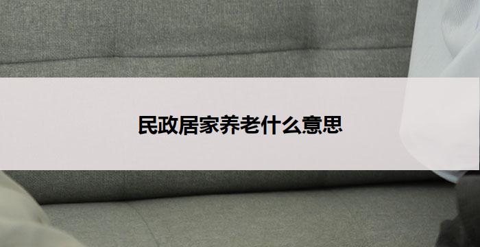 民政居家养老什么意思(民政居家养老:关怀老年人的新模式)
