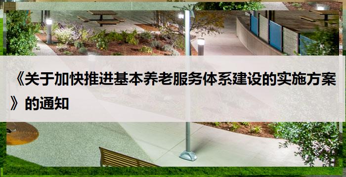 《关于加快推进基本养老服务体系建设的实施方案》的通知