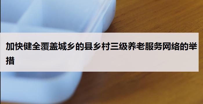 加快健全覆盖城乡的县乡村三级养老服务网络的举措