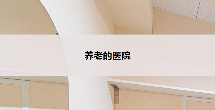 养老的医院(养老医院：关怀天伦，呵护晚年)