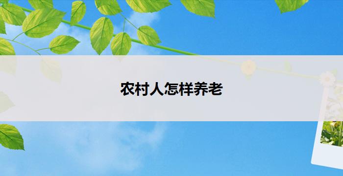 农村人怎样养老(农村养老:智慧策略与幸福生活)